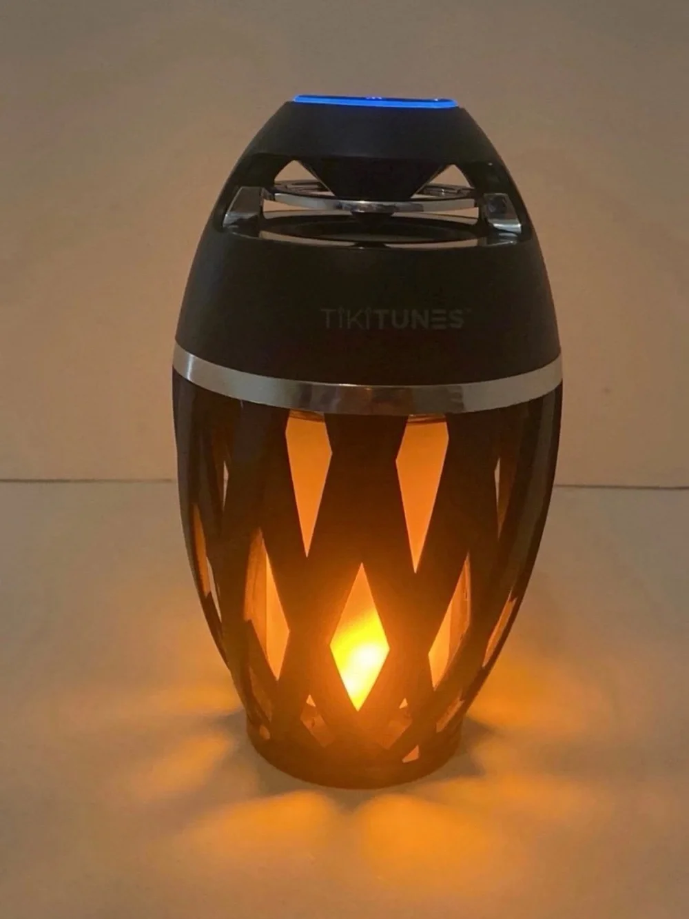 TikiTunes Black Bluetooth Flame Speaker with Amber LED Ambient Lighting